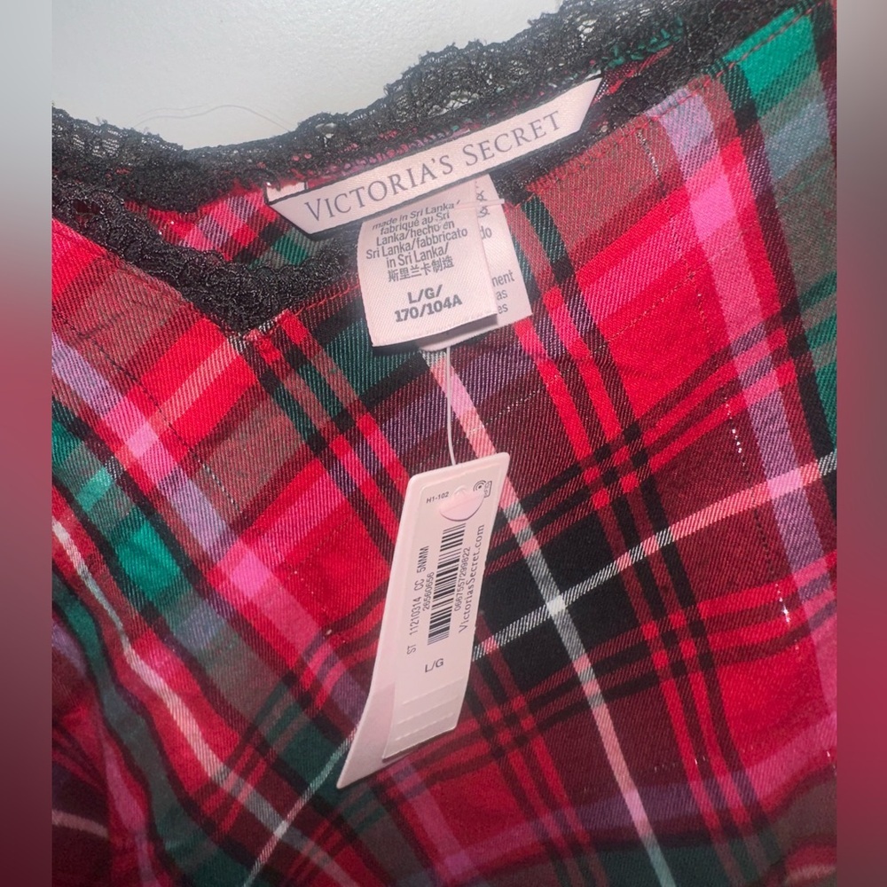 NWT Victoria's Secret Red Plaid Lace-Trim Slip Size Large NEW - Picture 6 of 6